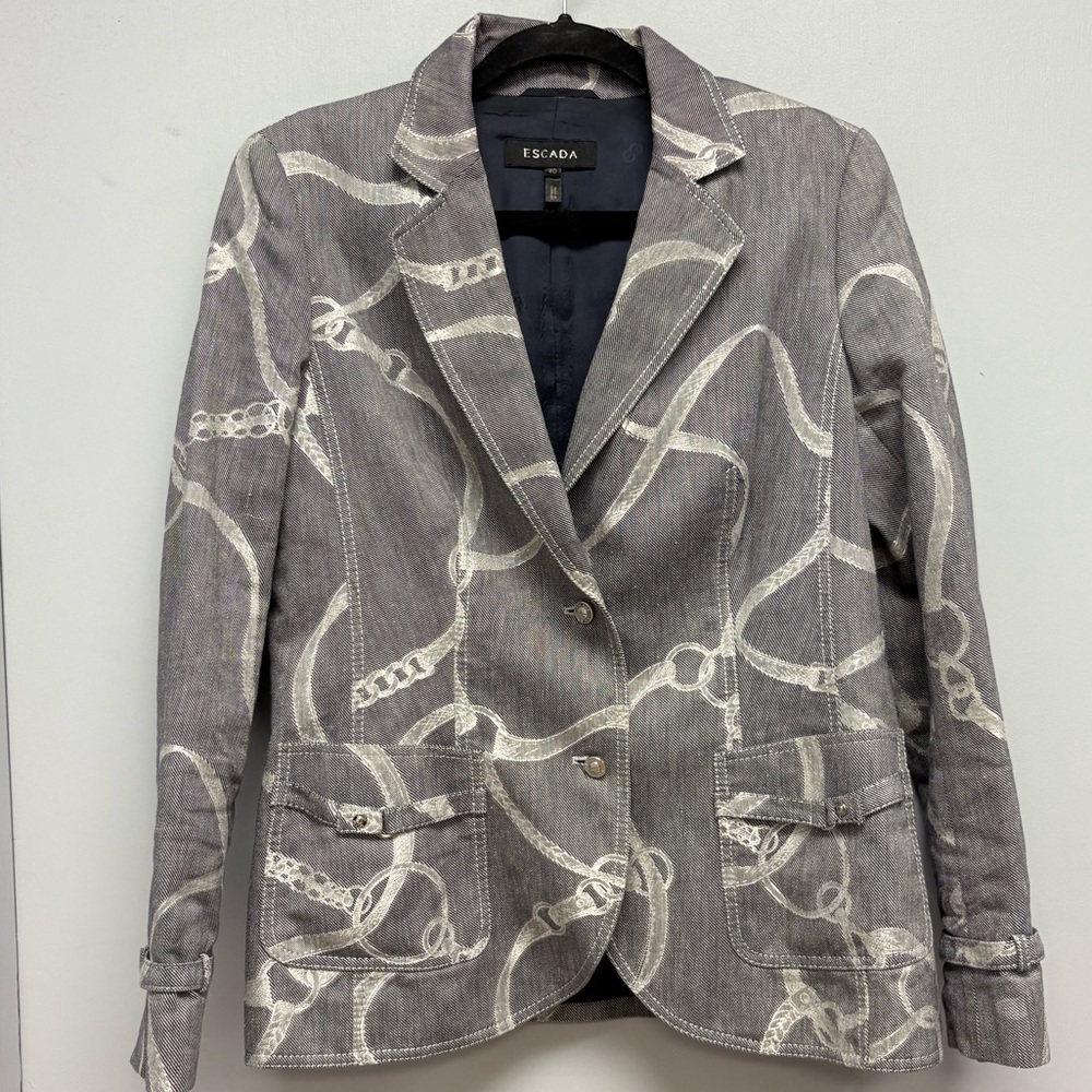Escada Equestrian Themed “Bits & Bridles” Blazer Jacket EU 40 US 8/10